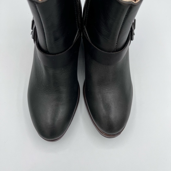 Pikolinos Ordinos Ankle boot with Leather accent strap & buckle, sz 35 black tan - Picture 6 of 10